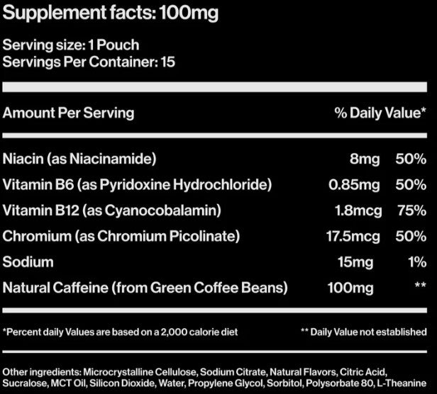 Energy Pouches Fruit Punch 100mg by WIP