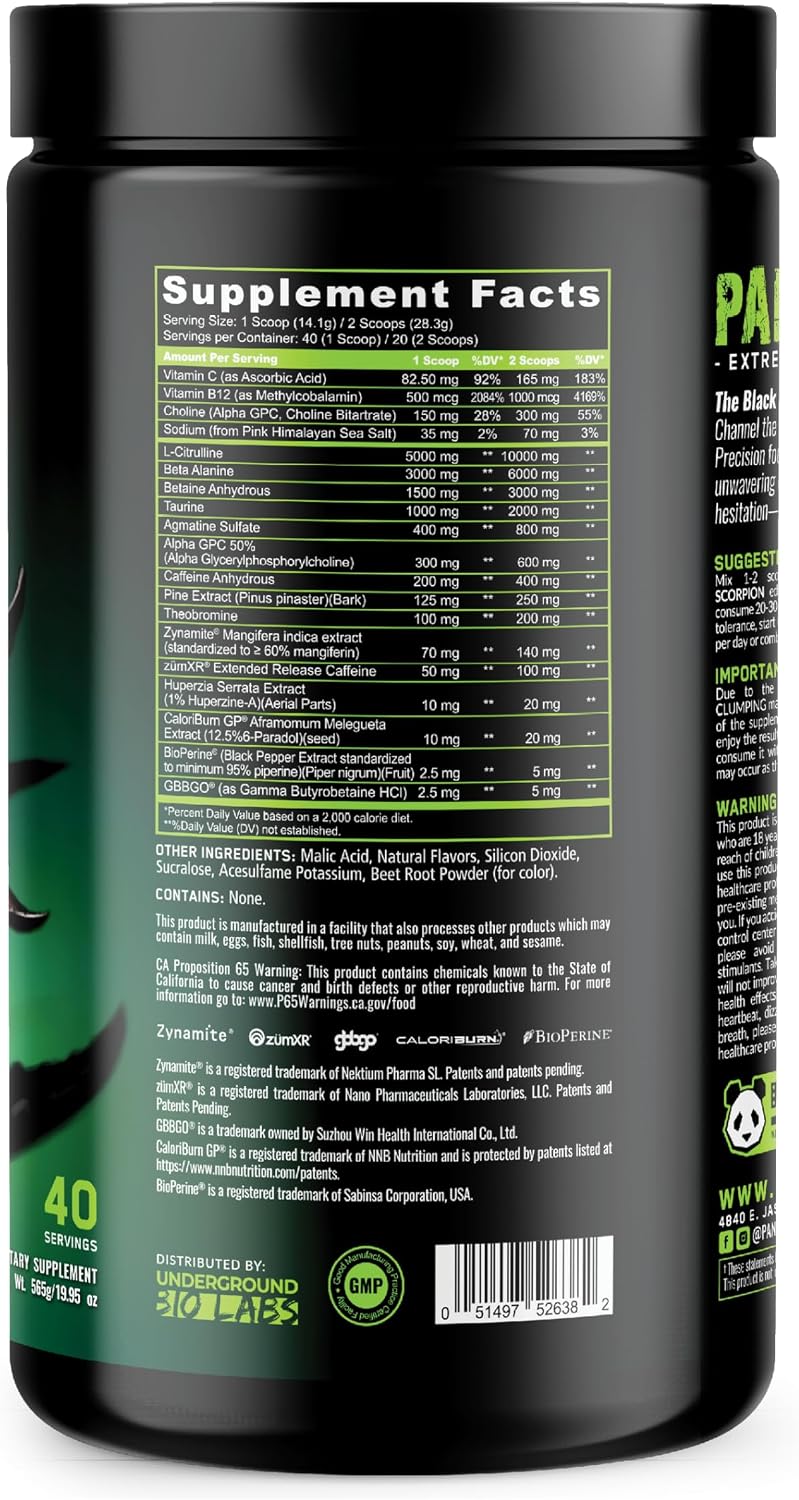 Pandamic PreWorkout Scorpion Venom by Panda Supplements