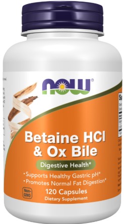Betaine HCL & Ox Bile Capsules by Now Foods