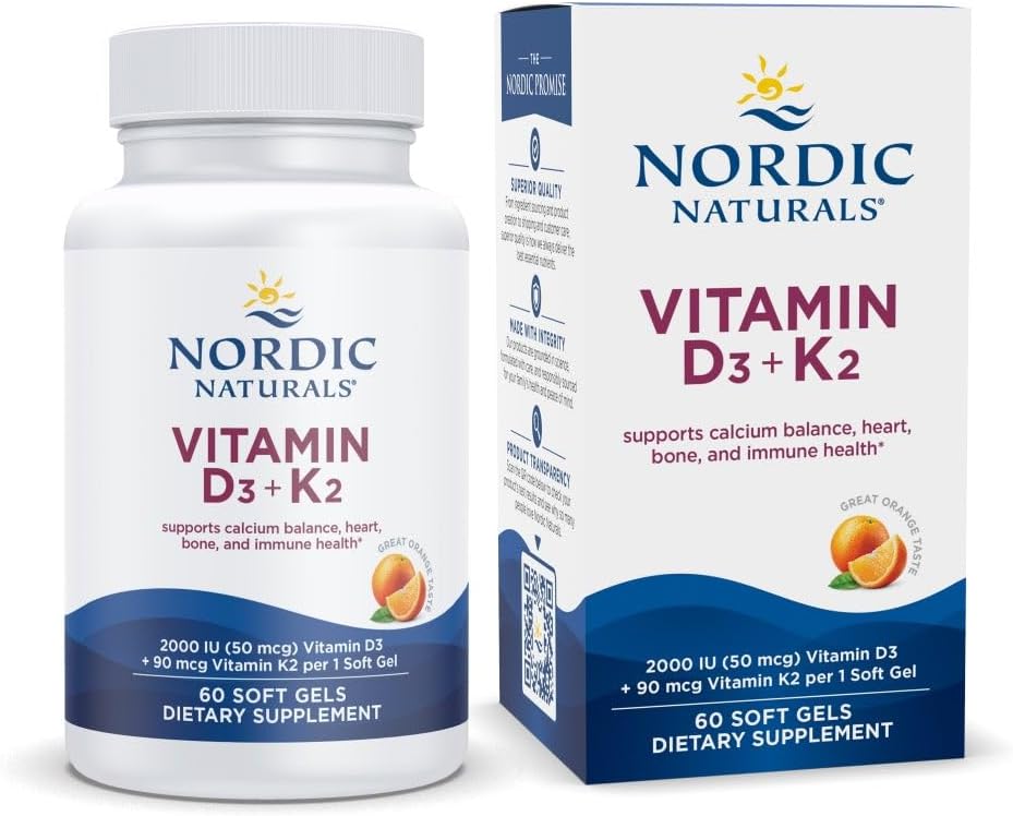 Vitamin D3 2,000iu & K2 90mcg Softgels by Nordic Naturals