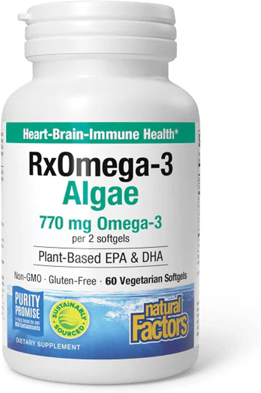 Algae RxOmega-3 Softgels by Natural Factors