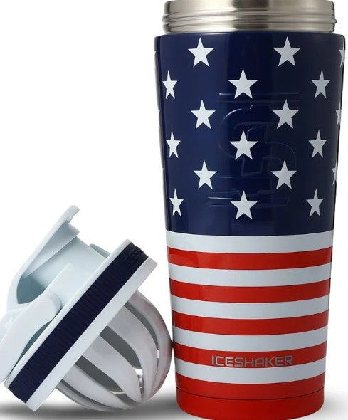 26oz Stainless Steel USA Flag Shaker Cup by Ice Shaker