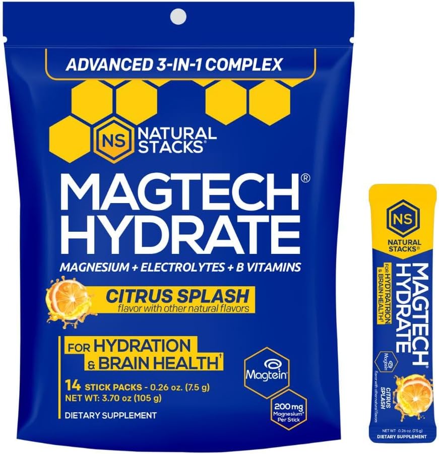 MagTech Hydrate Citrus Splash Powder Packets by Natural Stacks
