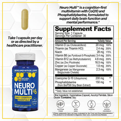 Neuro Multivitamin Capsules by Natural Stacks