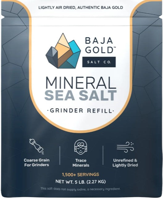 Mineral Sea Salt 5lb Grinder Refill Bag by Baja Gold Salt Company