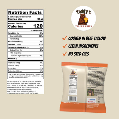 Beef Tallow Potato Chips Summer BBQ by Teddy's