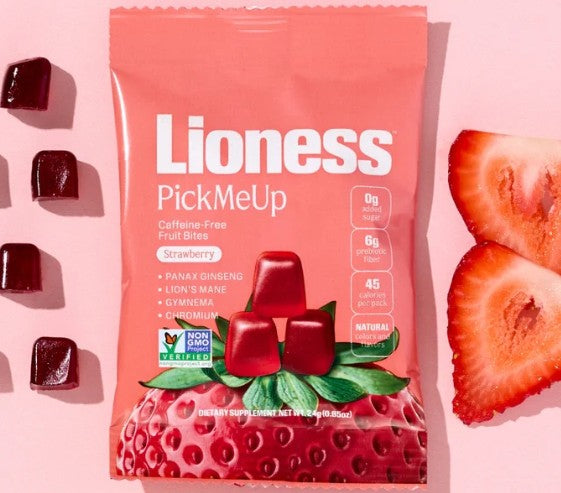 Pick Me Up Caffeine Free Strawberry Energy Gummies by Lioness