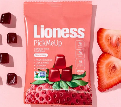 Pick Me Up Caffeine Free Strawberry Energy Gummies by Lioness