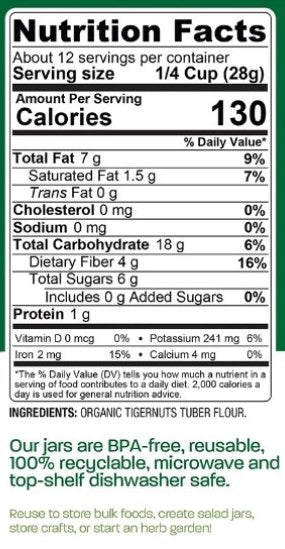 Organic Tiger Nut Flour by Bare Organics