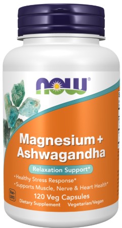Magnesium + Aswagandha Capsules by Now Foods