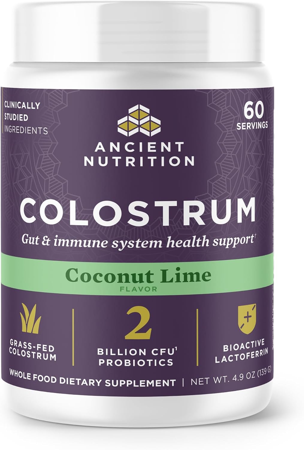 Colostrum Powder Coconut Lime by Ancient Nutrition