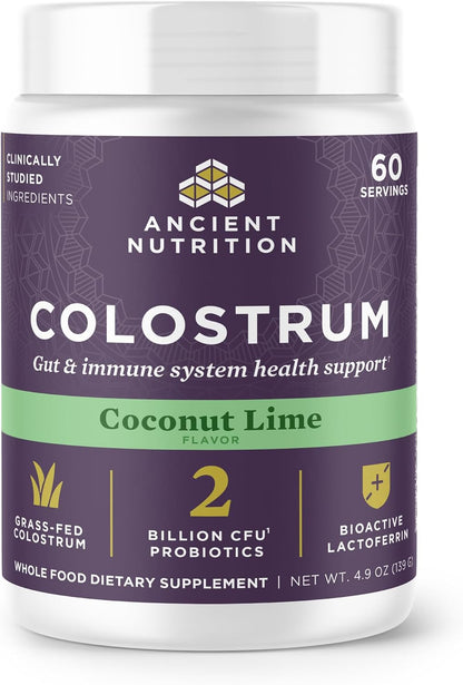 Colostrum Powder Coconut Lime by Ancient Nutrition