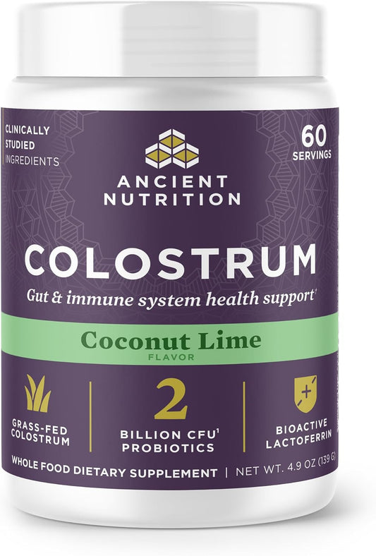 Colostrum Powder Coconut Lime by Ancient Nutrition