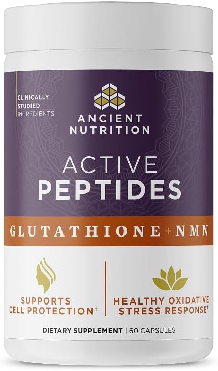 Active Peptides Glutathione 250mg & NMN 500mg Capsules by Ancient Nutrition