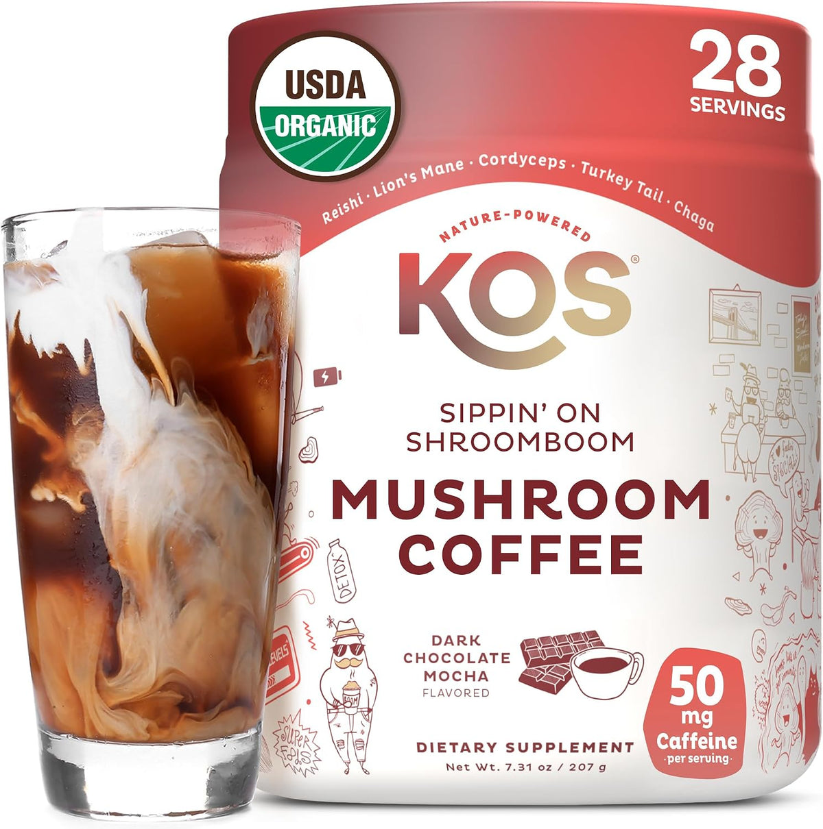 Dark Chocolate Mocha Mushroom Instant Coffee by KOS