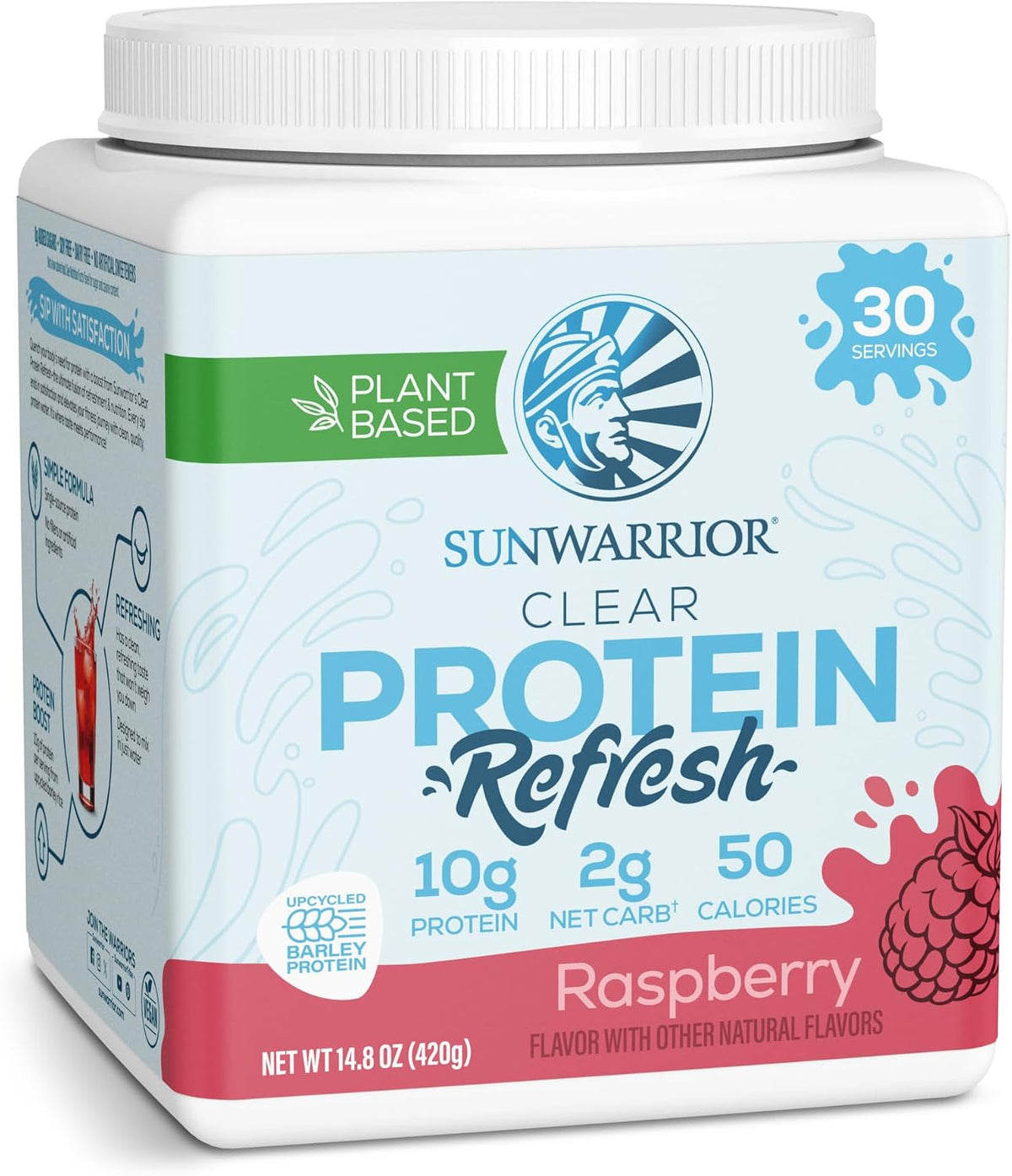 Clear Plant Based Protein Refresher Raspberry Powder by Sunwarrior