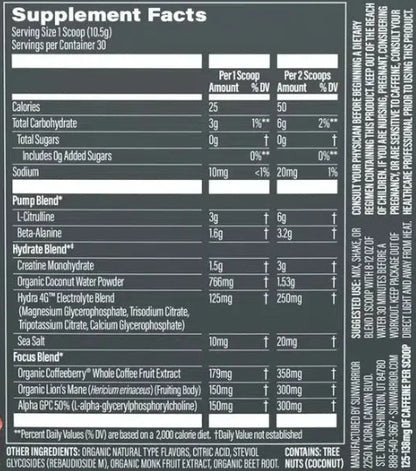 Active PreWorkout Watermelon Powder by Sunwarrior