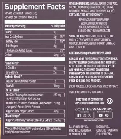 Active PreWorkout for Her Citrus Sunrise Powder by SunWarrior