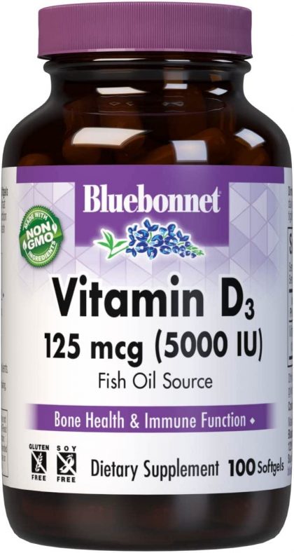 Vitamin D3 5000iu Softgels by Bluebonnet